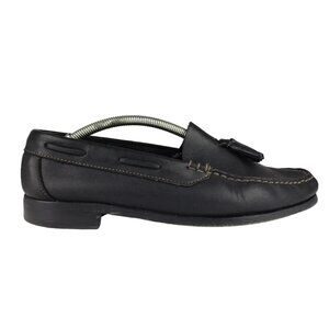 Larson Mens Black Leather‎ Tasseled Moc Toe Slip On Loafers Shoes Size US 10